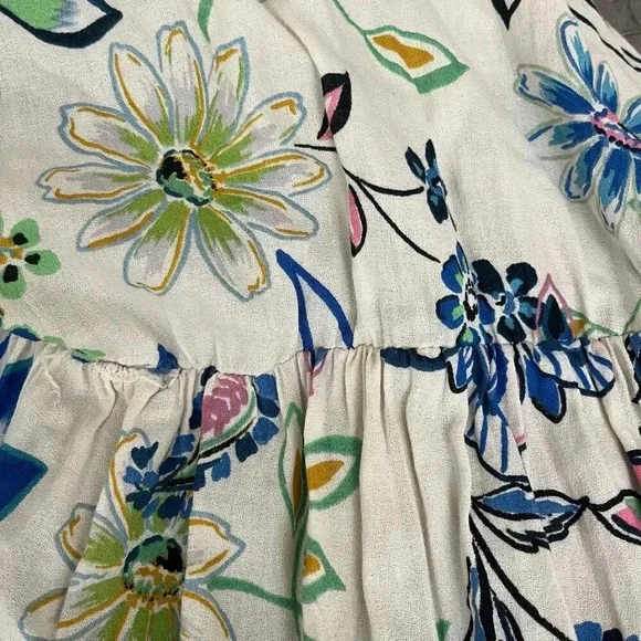 Zara Floral Keyhole Front Cotton Spring Summer Dress Midi Lightweight Medium - Picture 9 of 10